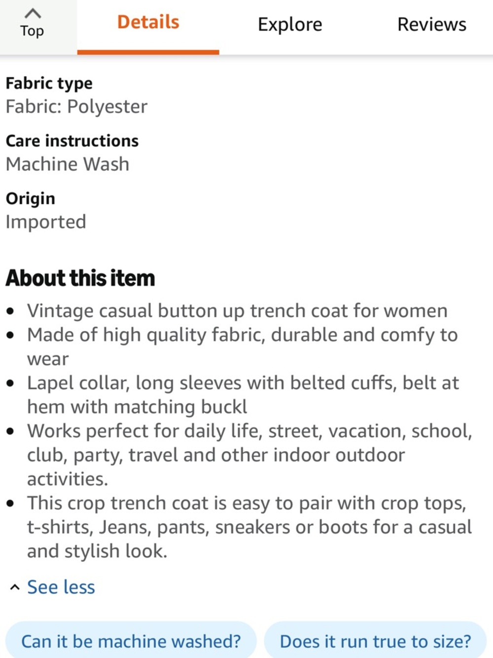 Cropped Trench Jacket - Beige - Picture 3 of 3